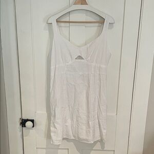 American Eagle Outfitters White Smocked Mini Dress